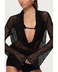 Edikted - Lera Lacey Sheer Mesh Top - Lyst