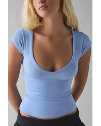 Out From Under - Jade Seamless Knit Cutout Short Sleeve Tee - Lyst