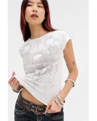 Urban Outfitters - Uo Grunge Skull Print Baby T-shirt - Lyst