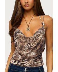 Edikted - Nell Mixed Animal Print Backless Top - Lyst