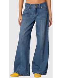 Edikted - Charlie Panel Stitch Low Rise Jeans - Lyst
