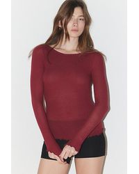 Out From Under - Libby Ribbed Lightweight Long Sleeve Top - Lyst