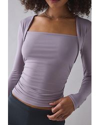 Urban Outfitters - Uo Claire Cropped Long Sleeve Shrug Top - Lyst