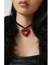 Urban Outfitters - Disco Heart Corded Necklace - Lyst