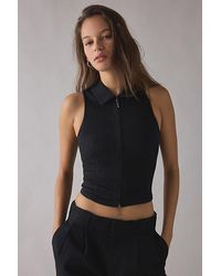 Urban Outfitters - Uo Ledia Fitted Seamed Zip-Front Vest Top Jacket - Lyst
