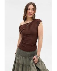 Out From Under - Off-shoulder Slub Top - Lyst