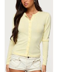 Edikted - Maeva Button Up Pointelle Top - Lyst