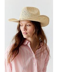 Urban Outfitters - Shell Band Straw Cowboy Hat - Lyst