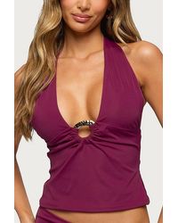 Edikted - Billey Metal Ring Halter Top - Lyst
