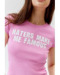 Urban Outfitters - Truth Or Dare Uo Exclusive Haters Baby Tee - Lyst