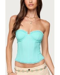 Edikted - Deirdre Mesh Lace Up Corset - Lyst