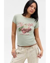 Urban Outfitters - Uo Cherry Silver Lake Baby T-shirt - Lyst