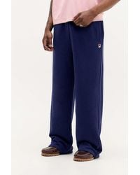 Fila - Uo Exclusive Navy Wide Leg Joggers - Lyst