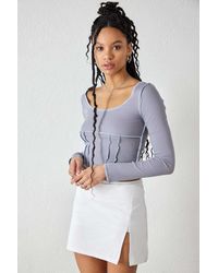 Urban Outfitters - Uo Mollie Seamed Long Sleeve Corset Top - Lyst