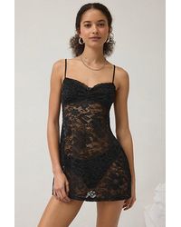 Out From Under Alessia Sheer Lace Midi Dress In Ivory,at Urban Outfitters  in White | Lyst