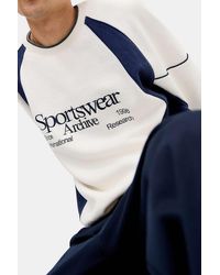 iets frans... - Ecru & Navy Panel Sport Sweatshirt - Lyst