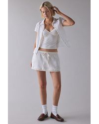 Kimchi Blue - Rea Lace-Trim Satin Micro Mini Skirt - Lyst