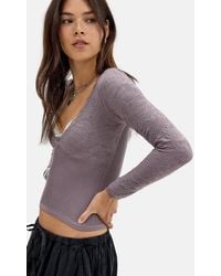 Out From Under - Textured Floral Top - Lyst