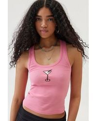 Urban Outfitters - Martini Embroidered Tank Top - Lyst