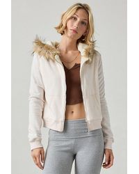 Out From Under - Bundle Up Faux Fur Trim Zip-Up Hoodie Sweatshirt - Lyst