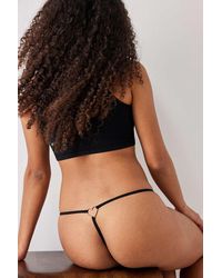 Out From Under - Chloe Heart-charm Seamless Ribbed G-string Thong - Lyst