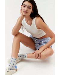 Urban Outfitters - Icon Lettuce-Edge Pointelle Crew Sock - Lyst
