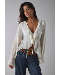 Kimchi Blue - Dream Catcher Ruffle Bell Sleeve Flyaway Blouse - Lyst