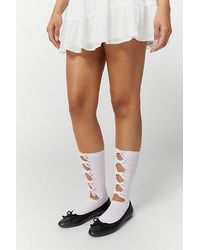 Urban Outfitters - Bow-Topped Cutout Sock - Lyst