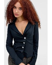 Silence + Noise - Silence + Noise Vix Poplin Asymmetric Shirt - Lyst