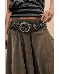 Urban Outfitters - Uo Faux Leather Wide Eyelet Belt - Lyst