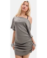 Silence + Noise - Silence + Noise Sasha Slash Neck Ruched Mini Dress - Lyst