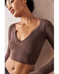 Urban Outfitters - Uo - kurzes longsleeve go for gold" mit durchbruchmuster - Lyst