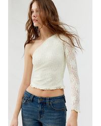 Urban Renewal - Remnants Lace One-Shoulder Long Sleeve Top - Lyst