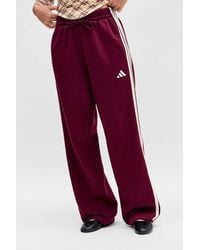 adidas - Burgundy 3-stripe Baggy Track Pants Xs At Urban Outfitters - Lyst