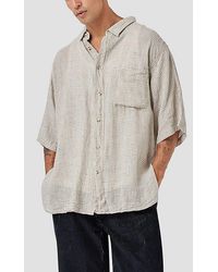 Barney Cools - Linen Plaid Short Sleeve Shirt Top - Lyst