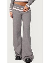 Edikted - Kaliya Stripey Fold Over Knit Pants - Lyst