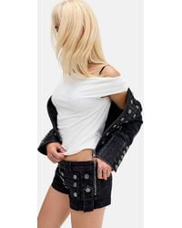 Minga - Black Hilda Low-rise Denim Shorts - Lyst