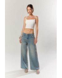 House Of Sunny - Crystalized Wide Leg Jean - Lyst