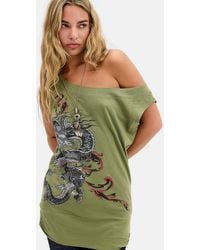 Urban Outfitters - Uo Dragon Off-shoulder Tunic Top - Lyst