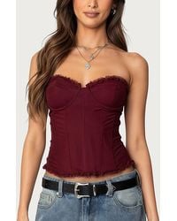 Edikted - Deirdre Mesh Lace Up Corset - Lyst