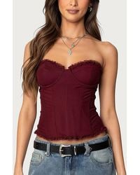Edikted - Deirdre Mesh Lace Up Corset - Lyst