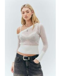 Urban Outfitters - Uo Asymmetrical Sheer Fine Knit Top - Lyst