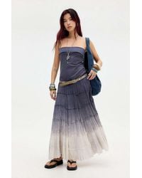 Urban Outfitters Uo Green Flower Mesh Maxi Dress | Lyst UK