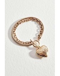 Silence + Noise - Silence + Noise Etched Heart T-bar Bracelet - Lyst