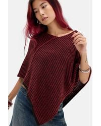 Urban Outfitters - Uo Biffy Knit Poncho Xs At - Lyst
