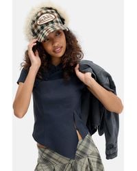 Von Dutch - Brown Check Faux Fur Trapper Cap - Lyst