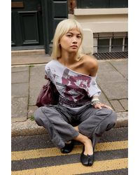 Urban Outfitters - Uo Face Stamp Sai Ruched Tee - Lyst