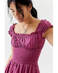 Urban Outfitters - Uo Rosie Smocked Tiered Ruffle Romper - Lyst