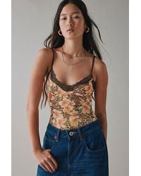 Out From Under - Felicia Lace Trim Mesh Bodysuit - Lyst
