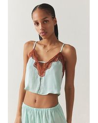Out From Under - Juliette Lacy Satin Cropped Cami - Lyst